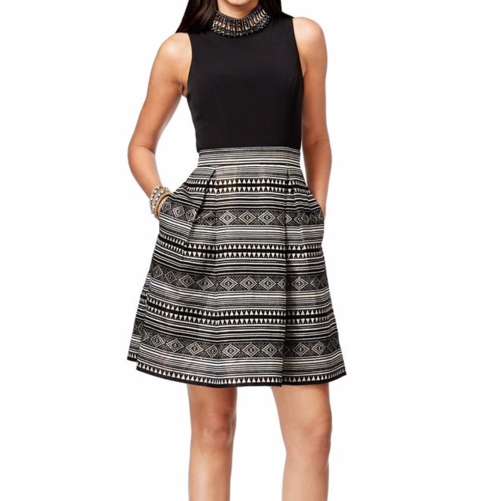 NWT  Vince Camuto Women's Dress with Beaded Collar